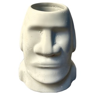 高鼻摩艾新款水泥花盆，台灣手工製作，透氣良好, 1個