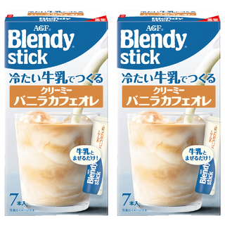 AGF Blendy 咖啡牛奶歐蕾 香草風味, 5.5g, 7個裝, 2盒