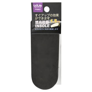 UdiLife增高鞋墊1.5cm，舒適透氣，立即增高自信展現, 1入, 黑色, 約1.5x15cm