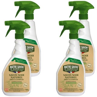 MAITRE SAVON DE MARSEILLE 玫翠思 黑肥皂強效家用去汙噴霧 法國百年皂廠製造 法國ECOCERT認證 750ML, 4瓶