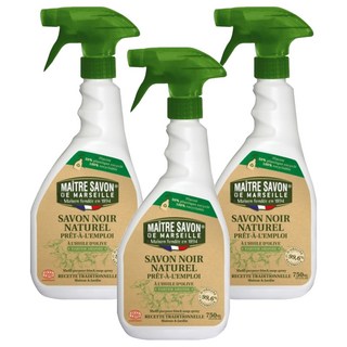 MAITRE SAVON DE MARSEILLE 玫翠思 黑肥皂強效家用去汙噴霧 法國百年皂廠製造 法國ECOCERT認證 750ML, 3瓶