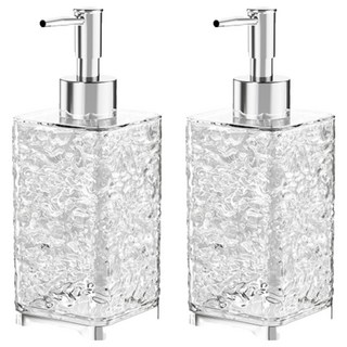 冰川紋分裝瓶 400ml, 2個, 透銀方形