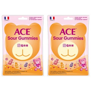 ACE 酸Q熊軟糖 夾鏈袋小包裝 無人工添加物 多種水果風味, 44g, 2包