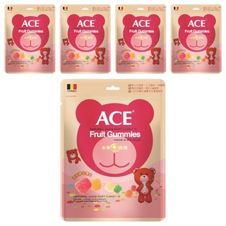 ACE 水果Q軟糖 無色素 無防腐劑 無反式脂肪 比利時進口, 240g, 5包