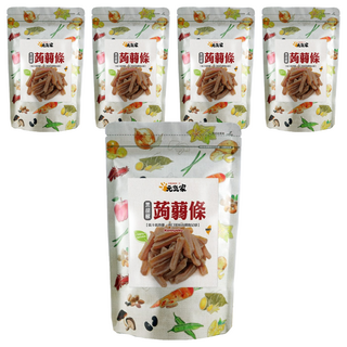 元氣家 高纖黑胡椒蒟蒻條 Q彈有嚼勁 富含膳食纖維 無膽固醇, 200g, 5包