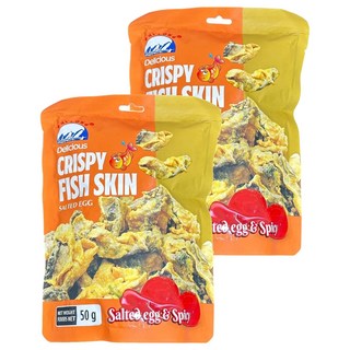 PHI LONG 辣鹹蛋黃口味魚皮, 50g, 2包