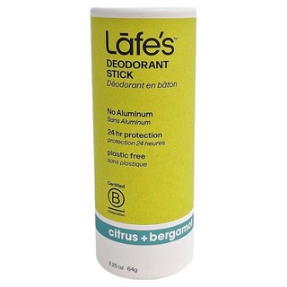 Lafes 紙管體香膏 柑橘佛手柑 64g 不含鋁 24小時保護, 1個