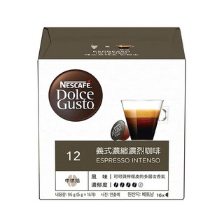 NESCAFE 雀巢咖啡 Dolce Gusto 多趣酷思 義式濃縮濃烈咖啡膠囊 中烘焙 可可與橡膠皮多層次香氣, 6g, 16顆, 1盒