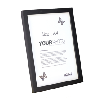 iINDOORS 北歐簡約實木相框, 23.5x32.2cm, A4相紙尺寸, 壓克力面板, 35 x 25 x 2cm, 黑色, 1件