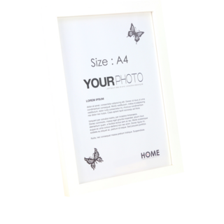 iINDOORS 英倫家居 北歐簡約實木相框 A4 300g, 白色, 1件