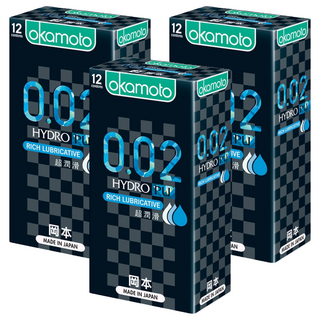 Okamoto 岡本 0.02RL超潤滑保險套, 12入, 3盒