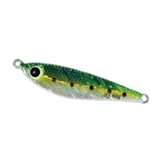 SAME 莎美 大肚魚鐵板附鉤 Minnow Jig, 綠背, 40g, 1個