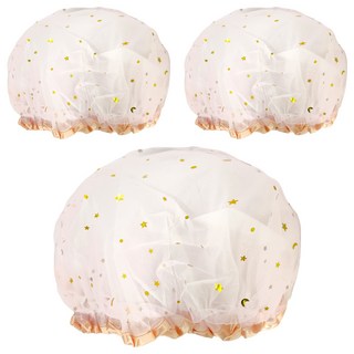 minono 米諾諾 蓬蓬星紗浴帽, 顏色隨機, 3入