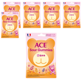ACE 酸Q熊軟糖 五種綜合水果口味 無添加色素、香料、防腐劑 法國進口, 220g, 6袋