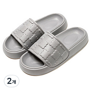 居家製作所 軟Q餅乾拖鞋, 2個, 灰色