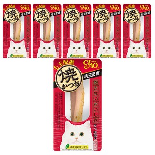 INABA 宗田鰹燒魚柳條 化毛配方 YK-27, 柴魚片風味, 18g, 6條