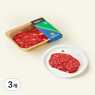 농협경제지주 더한점 등심 1+등급 숙성등심 구이용 (냉장), 3개, 200g