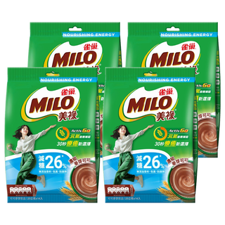 MILO 美祿 巧克力麥芽飲品 減糖26% 小分子大麥 優質蛋白, 25g, 14包, 4袋