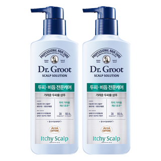 Dr. Groot 健髮專家 止癢去屑洗髮精, 尤加利葉 玻尿酸成分 舒緩乾燥引起的搔癢, 400ml, 2瓶