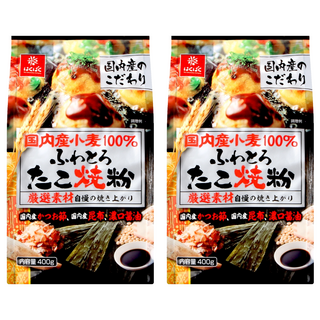 Hakubaku 章魚燒用粉，日本國產小麥100%，鬆軟可口，400g, 2包