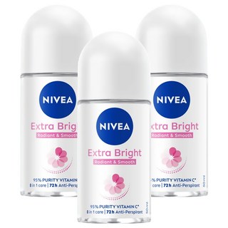 NIVEA 妮維雅 止汗爽身乳液 美白系列, 50ml, 3瓶