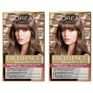L'OREAL PARiS 巴黎萊雅 台灣公司貨 優媚霜時尚魅力系列 染髮霜, 7.35 冷培茶棕, 2盒