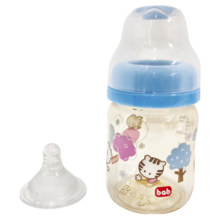 bab 培寶 PPSU奶瓶, 瓶身耐高溫180℃, 奶嘴耐高溫180℃, 不含雙酚A, 160ml, 1個, 寬口徑S