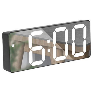 KOUJI叩吉好物 簡約風格鬧鐘 S01, 黑殼鏡面 黑色