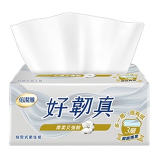 倍潔雅 好韌真 三層抽取式衛生紙, 6包, 1袋