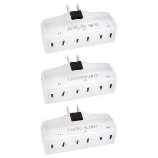 Dr.AV 聖岡科技 日本新創同排3插轉向插座 110V/125V, 8.6cm, 白色, 3個