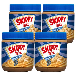 SKIPPY 吉比 顆粒花生醬, 340g, 4罐