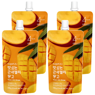 sugarlolo INTAKE 蒟蒻果凍飲 芒果風味 小包裝設計 方便攜帶隨時享用 韓國原裝進口, 150ml, 4包