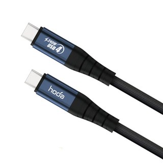 HODA 好貼 W4 USB4 編織數據線, 1.2m, 黑色, 1條