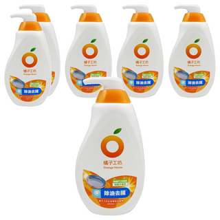 Orange House 橘子工坊 去油淨味洗碗精 650mL 含橘油配方 除菌 洗淨後無化學殘留 適用於清洗蔬果和奶瓶, 6瓶