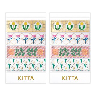 KING JIM KITTA 隨身攜帶和紙膠帶 圖案設計, 禮物 金箔, 2組