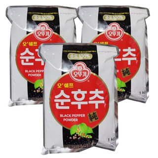 OTTOGI 不倒翁 黑胡椒粉, 1kg, 3個