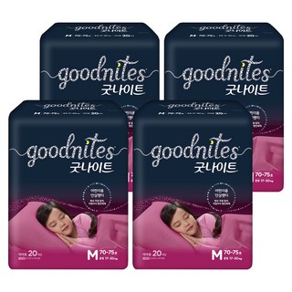 굿나이트 팬티형 키즈 기저귀 여아용, 중형(M), 80매