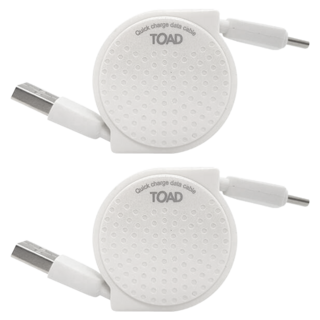 Todd A型轉C型圓點伸縮式智慧型手機高速充電傳輸線, 100cm, 2個, 白色
