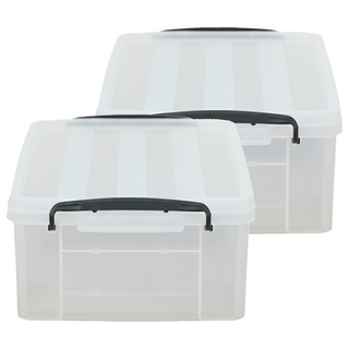 comet 多用途現代收納箱, 透明, 2個