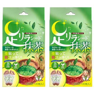 Ashirira 樹之惠 樹液足貼 抹茶 舒緩足部疲勞, 30個裝, 2包