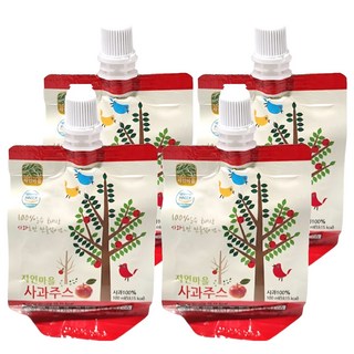 Nature Village 自然村 韓國製 100%蘋果汁 無添加物 兒童果汁, 100ml, 4包