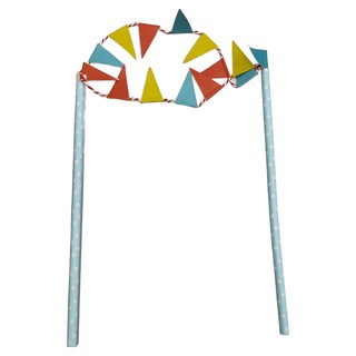 Mr. Baking 蛋糕裝飾組, 插旗4個 + 旗子2個 + 圍邊1個, 機器人 美人魚, 1組