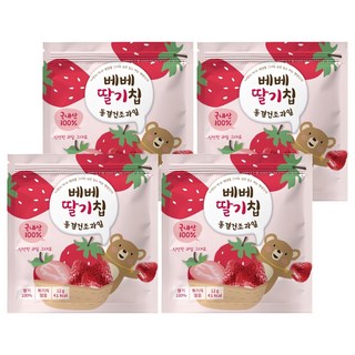 BEBE 貝兒 冷凍乾燥水果 草莓, 12g, 4包