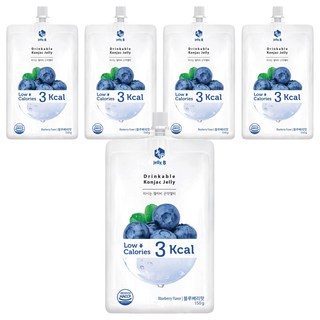 Jelly.B 低卡蒟蒻果凍 藍莓味 無糖 使用赤藻糖醇, 150g, 5包