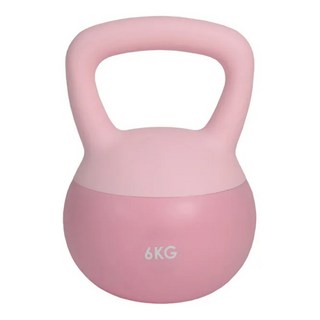 軟壺鈴 PVC軟材質 內置細鐵砂 防滑握把, 粉色, 6kg, 1個