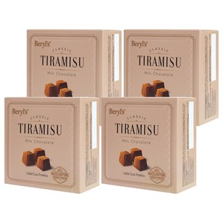 Beryl's 提拉米蘇風味牛奶巧克力 65g (添加植物油) 馬斯卡彭起司與咖啡粉, 4盒