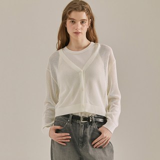 베이직하우스 여성용 통기성 메쉬조직 가디건 LYCD3201