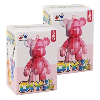 love color 流體熊DIY吊飾, 6歲以上適用, 2個