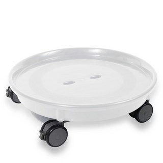 Hikiss Forest 可移動圓形花盆架底座 白色 大號, 1層