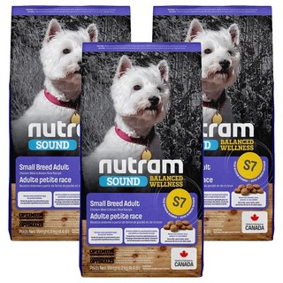 nutram 成犬 S7 乾飼料 小顆粒, 雞肉 + 胡蘿蔔, 2kg, 3袋